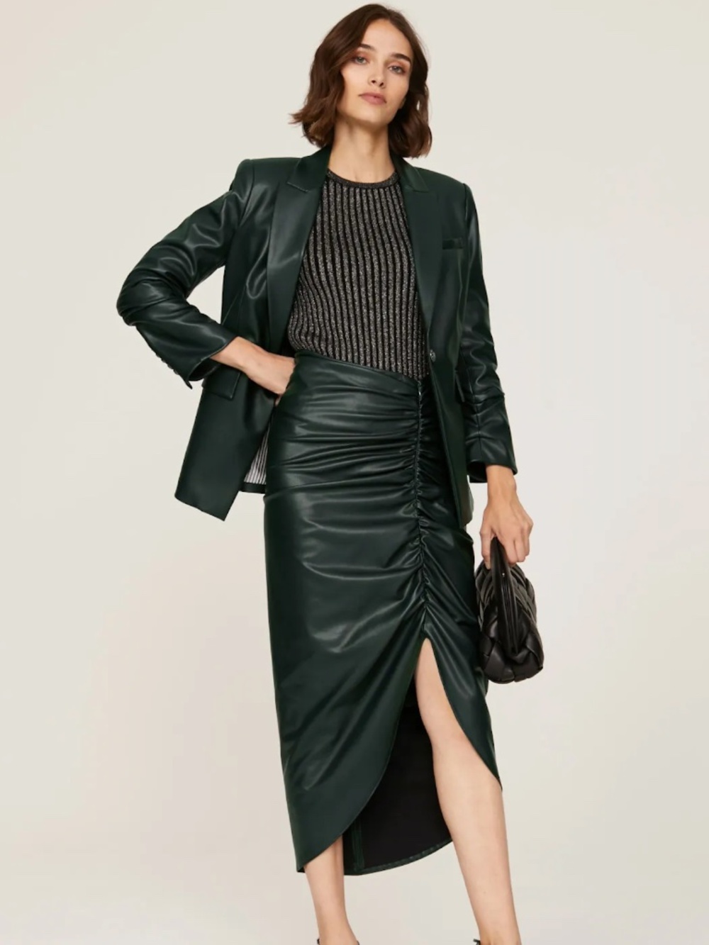 Veronica Beard Faux Leather Ari Skirt